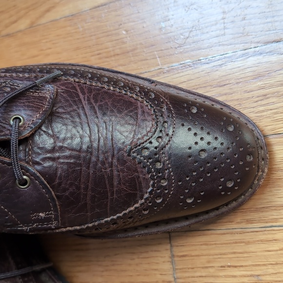 Allen Edmonds Aberdeen Long Wingtip Brown Leather Shoes Goodyear Welted Classic - Picture 2 of 8